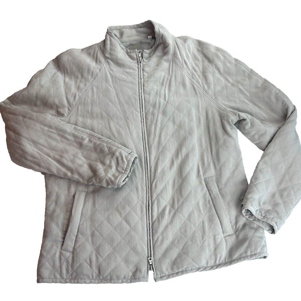 100% Silk Go Silk Relax Quilted Jacket Minamalist Old Money Effortless Size L